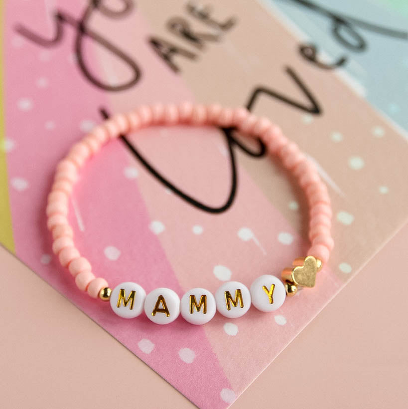 Mam/Mammy/Mama/Mom/Nana bracelet - peach