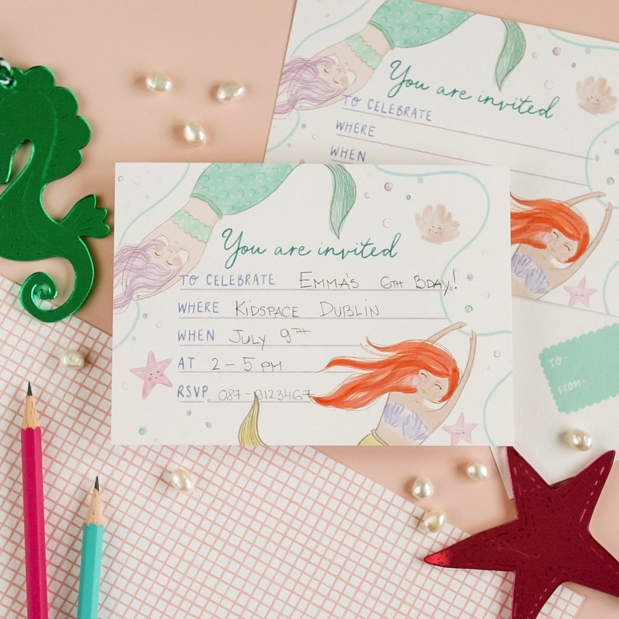 Let's shellebrate! Party invitations