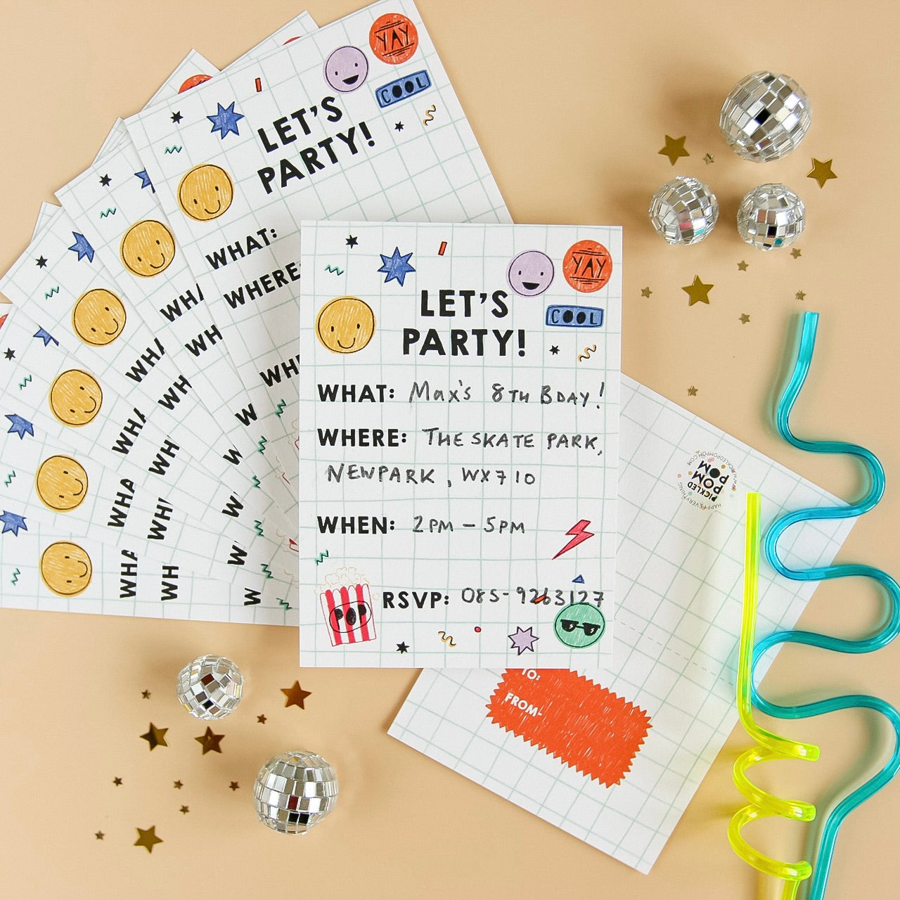 Smile squad! Party invitations