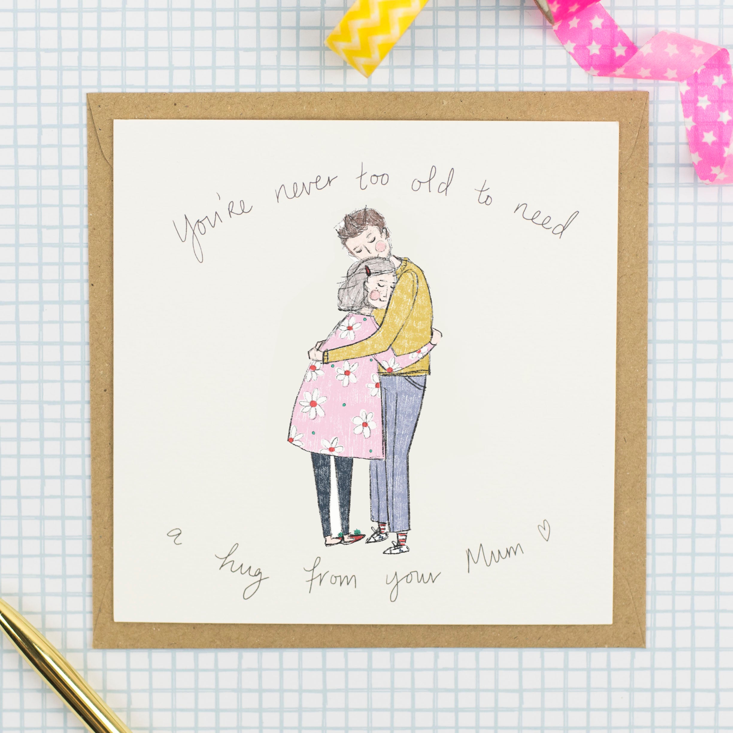Never too old for a hug from your Mum ( Mum and son )