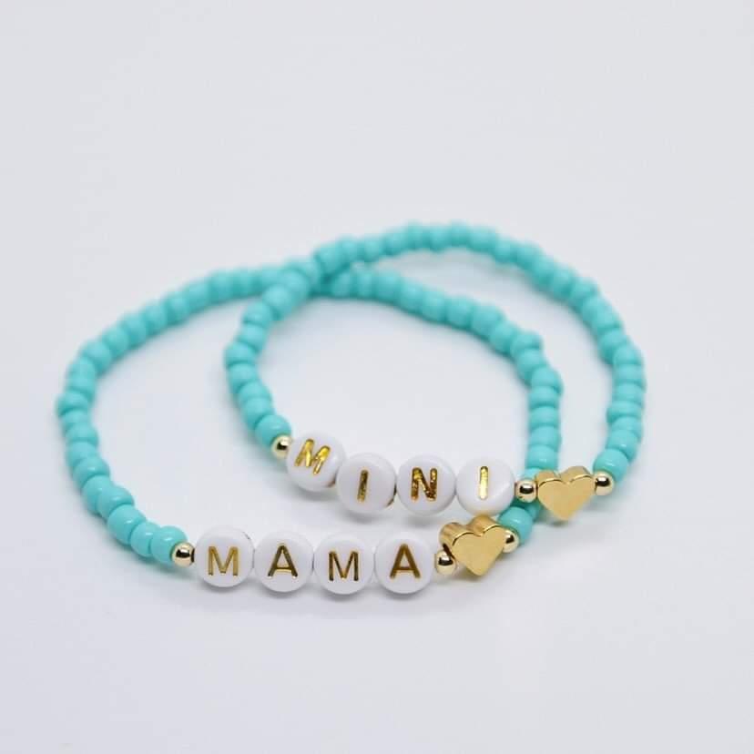 Mam/Mammy/Mama/Mom bracelet - turquoise