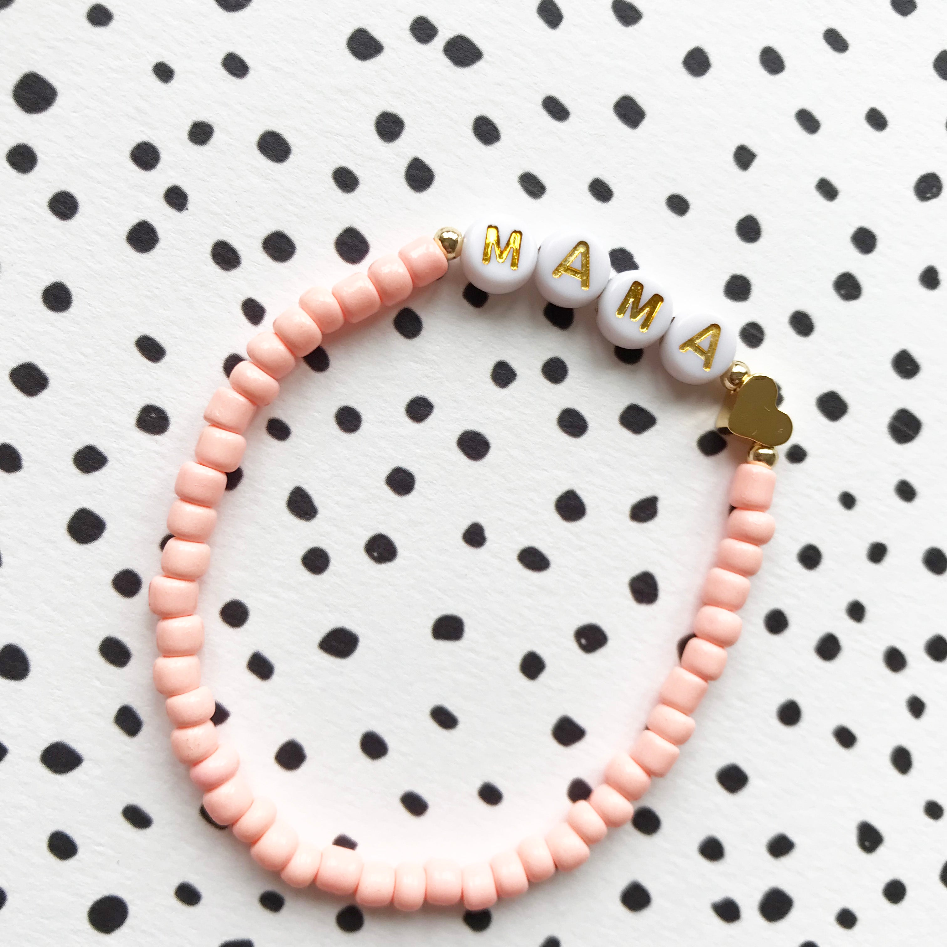 Mam/Mammy/Mama/Mom/Nana bracelet - peach