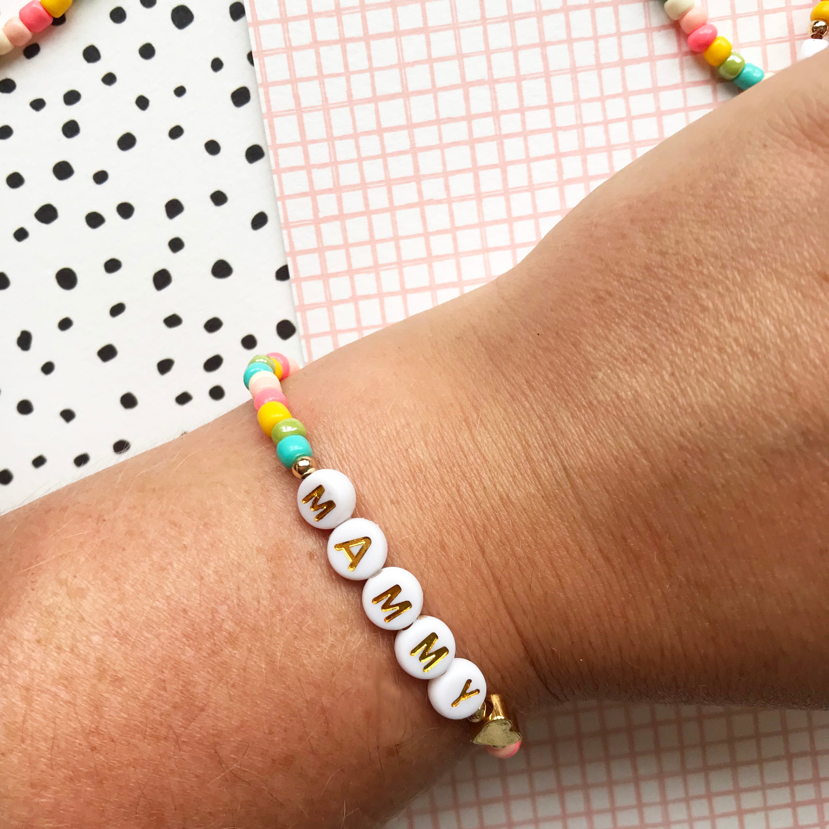 Mam/Mammy/Mama/Mom/Nana bracelet - tutti fruiti