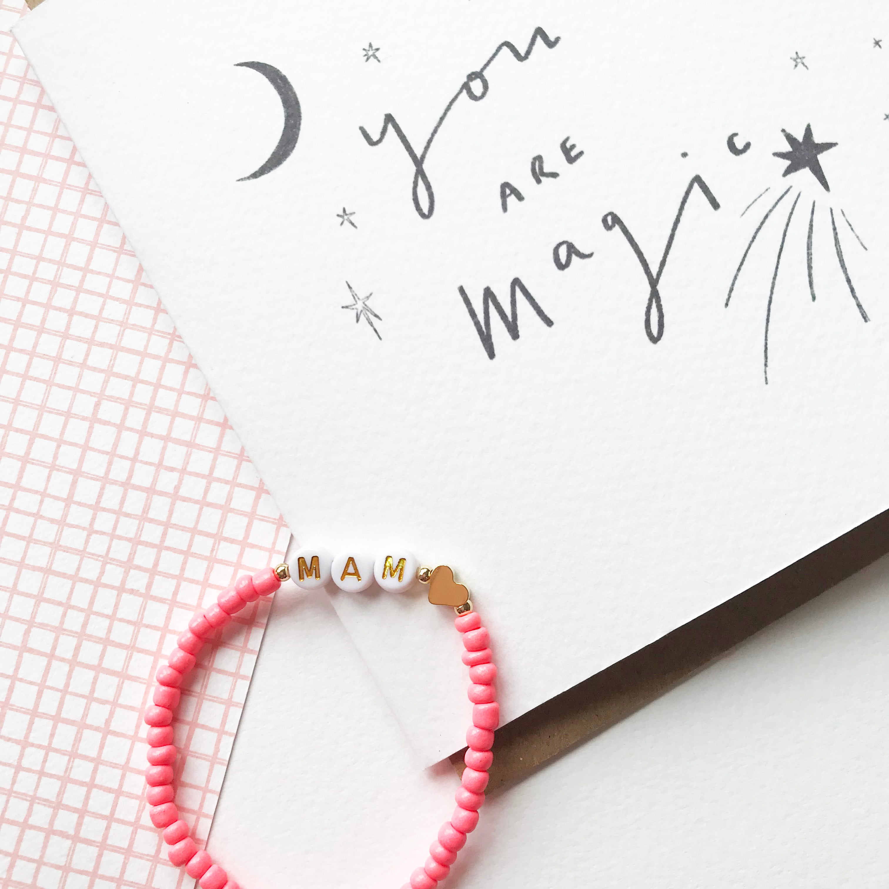 Mam/Mammy/Mama/Mom bracelet - watermelon