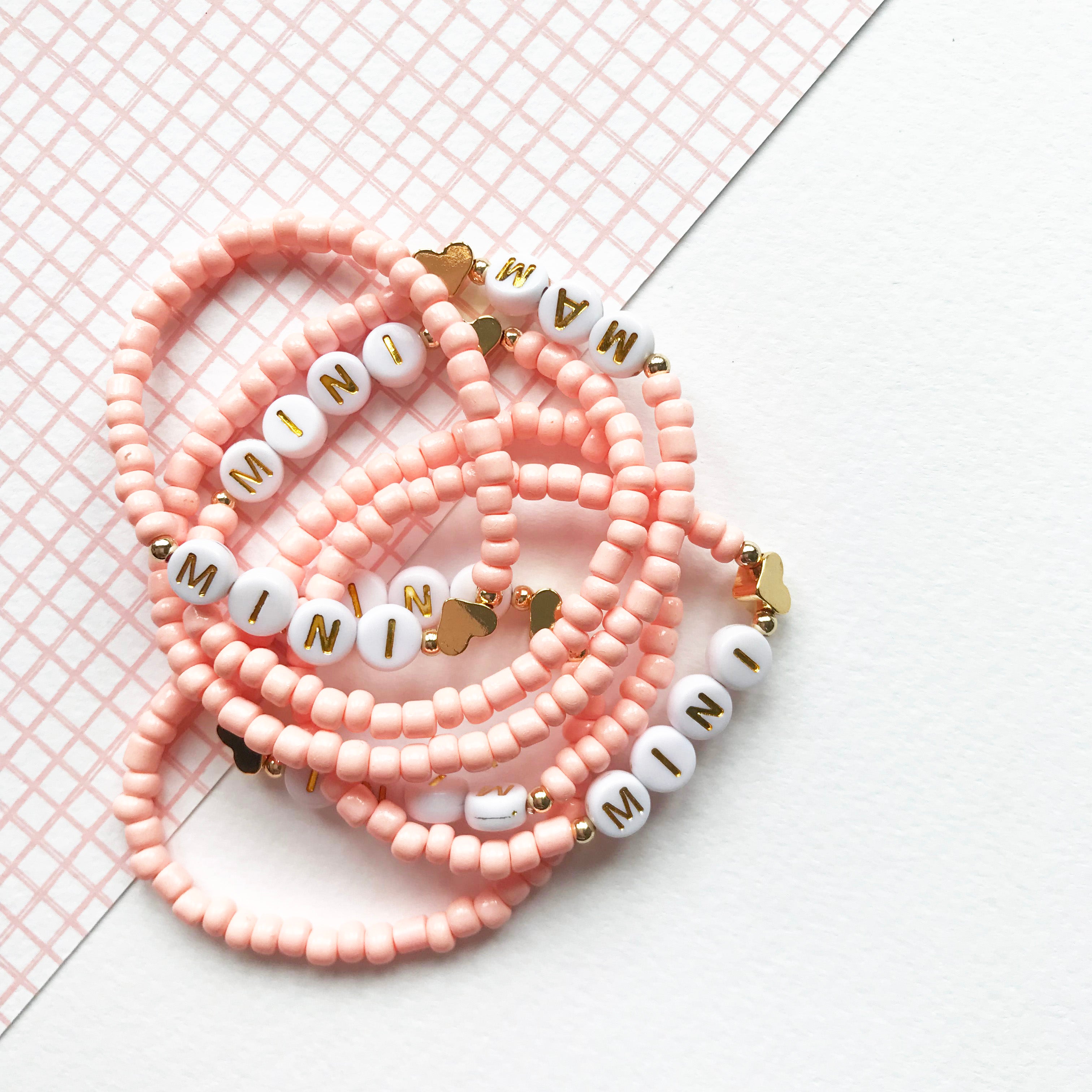 Mam/Mammy/Mama/Mom/Nana bracelet - peach