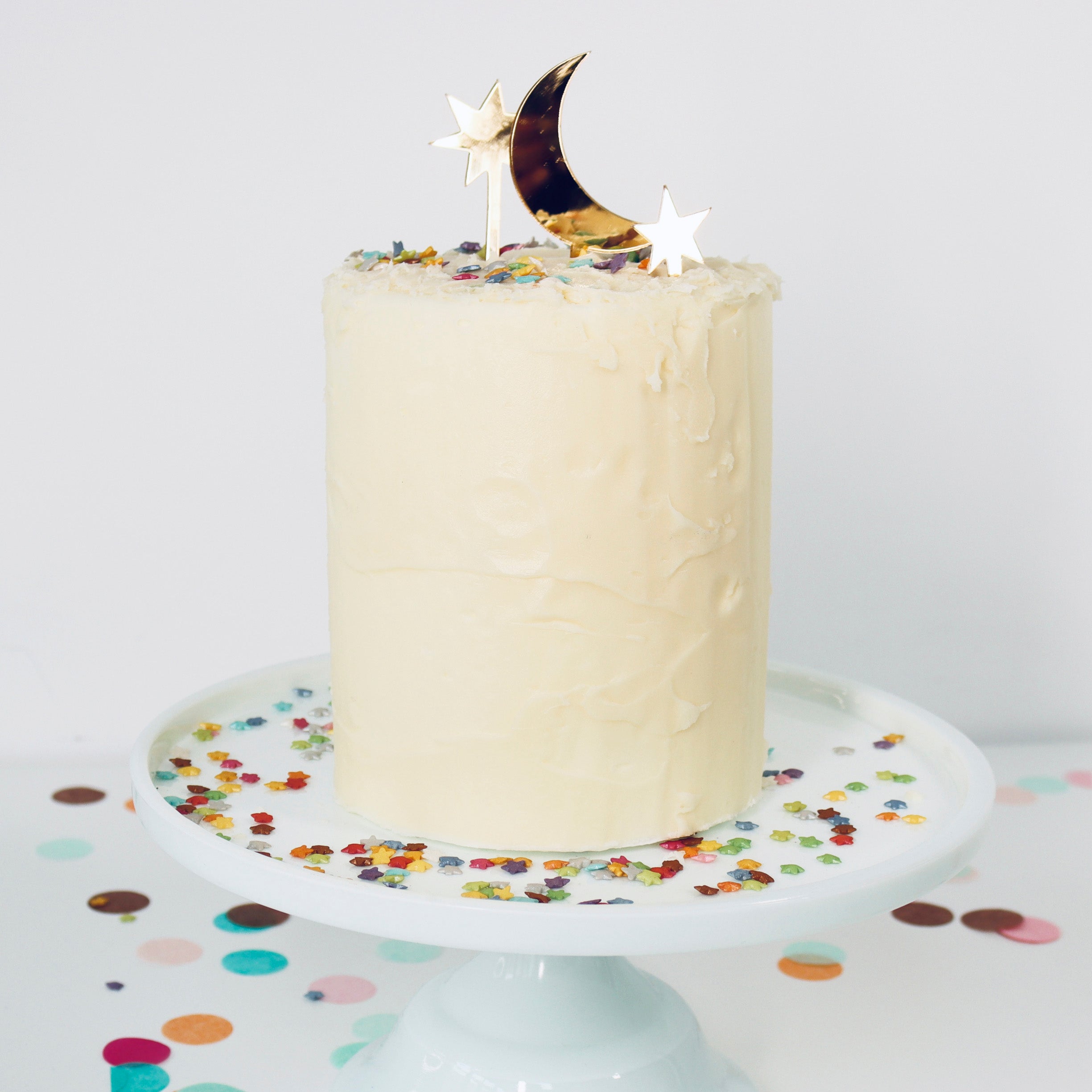 Moon and stars cake toppers - set of 3