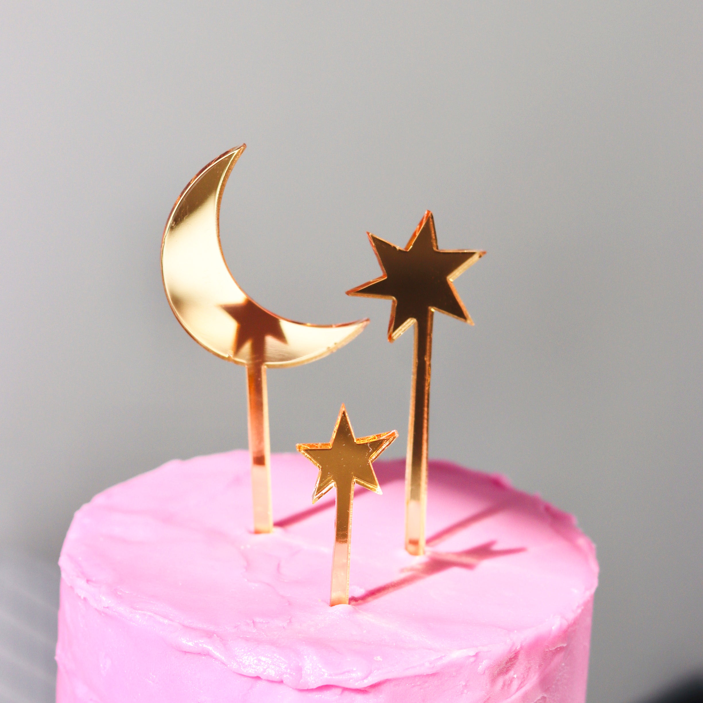 Moon and stars cake toppers - set of 3