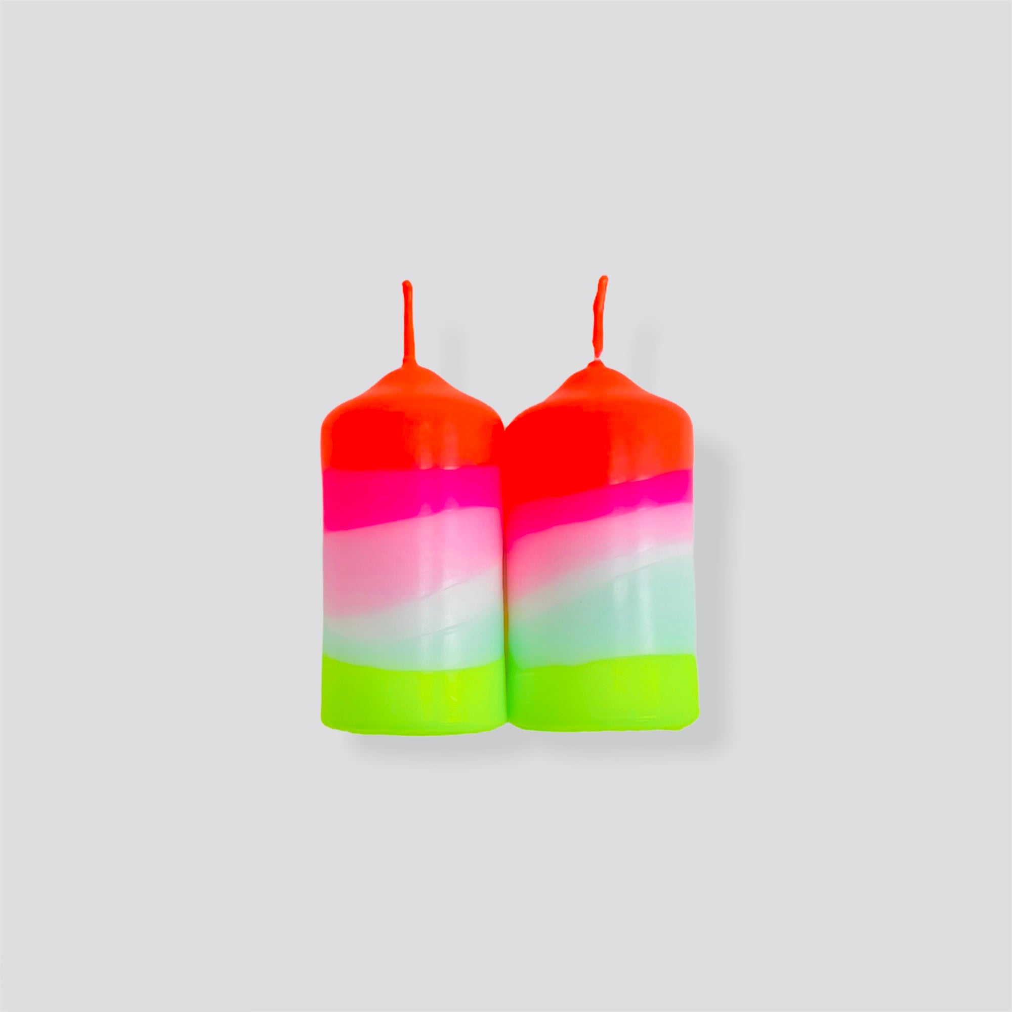 Lollipop Twins - chunky neon candles