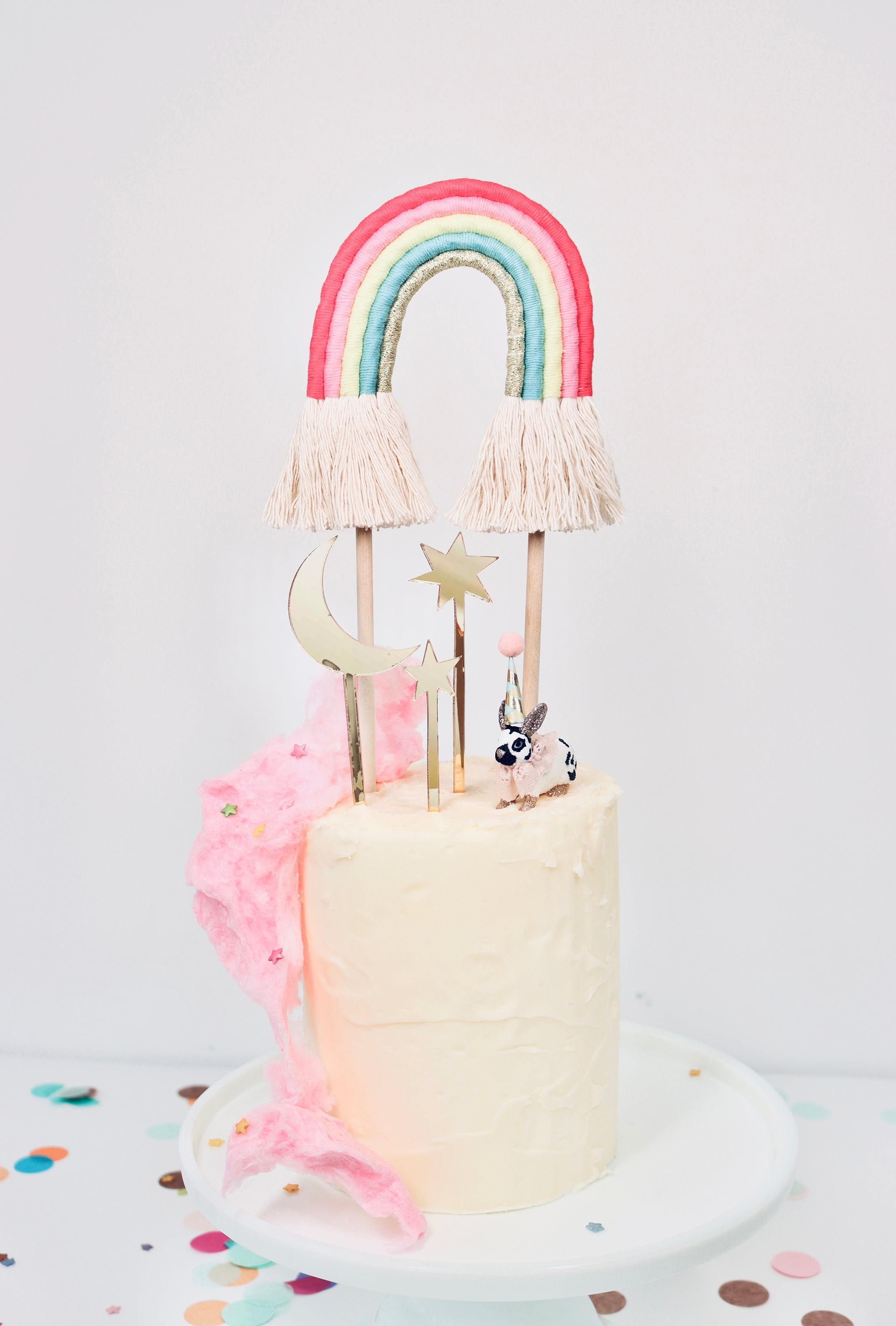 Moon and stars cake toppers - set of 3