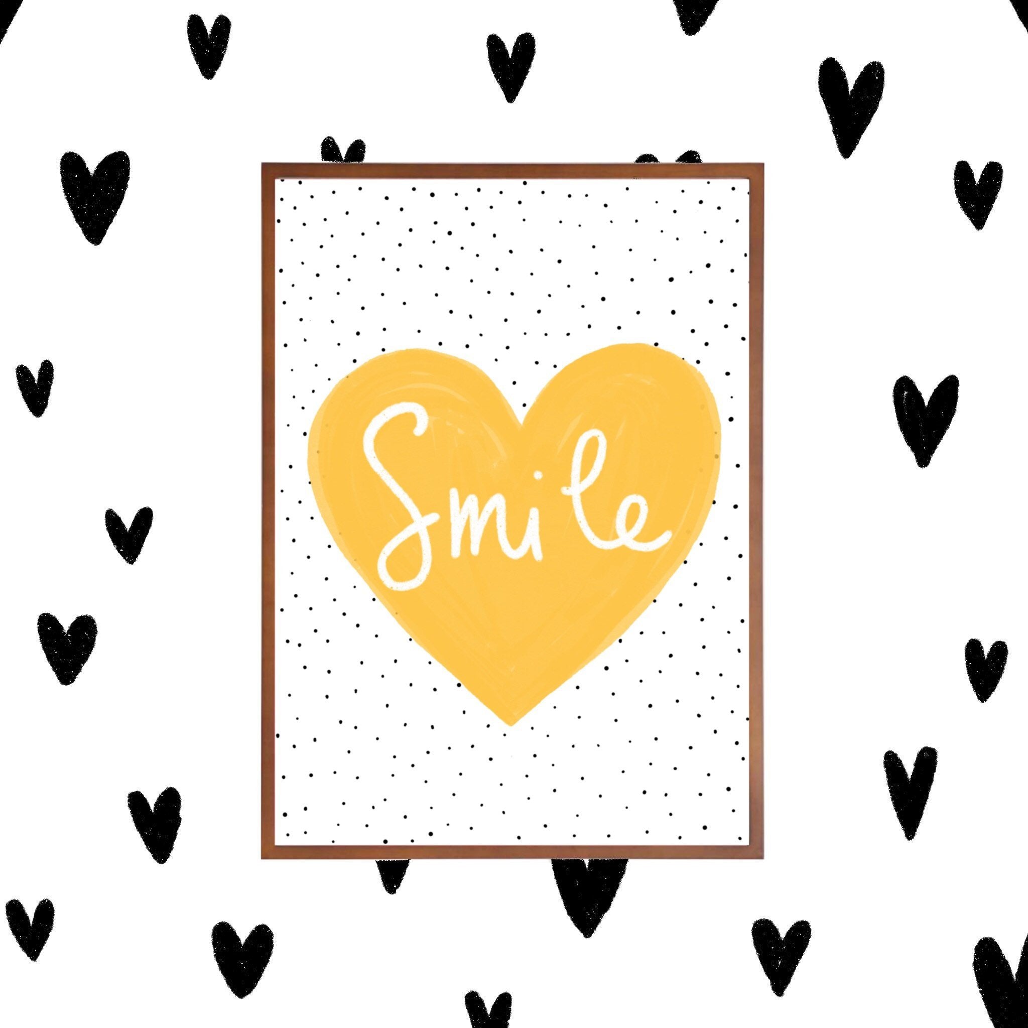 Smile! Yellow and monochrome print