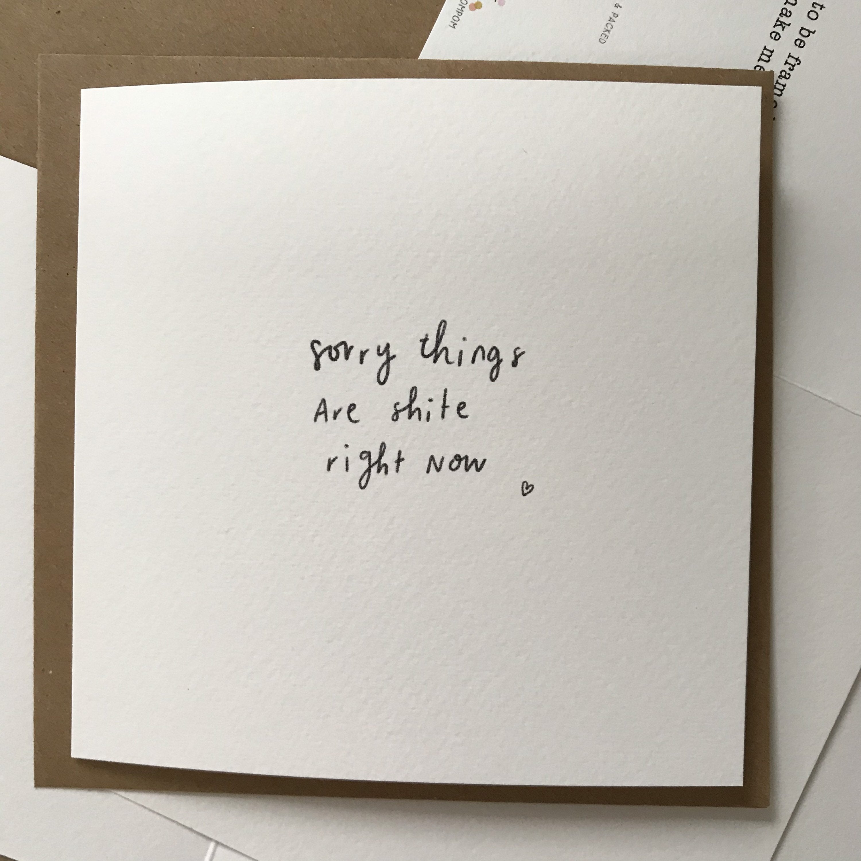 Sorry things are sh**e right now