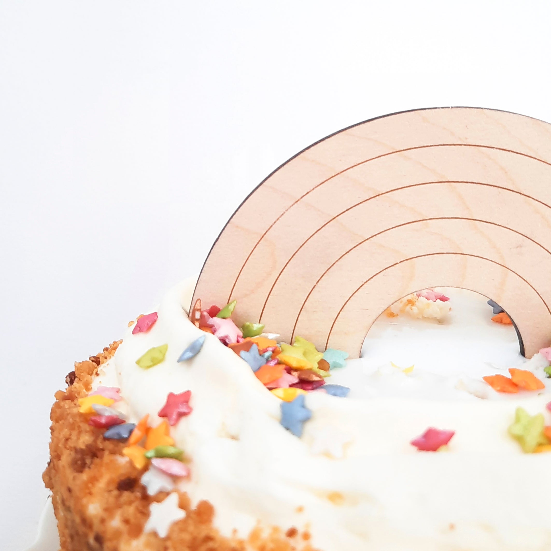 rainboho wood cake topper
