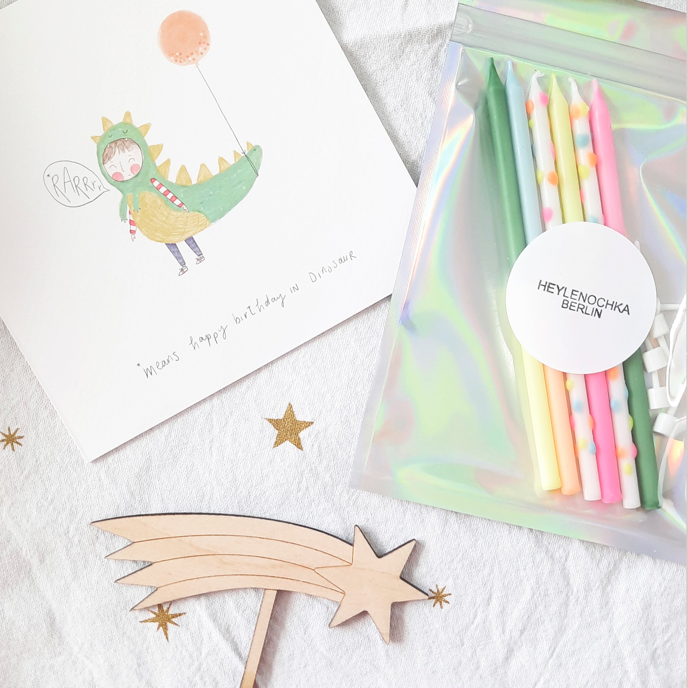shooting star wooden cake topper