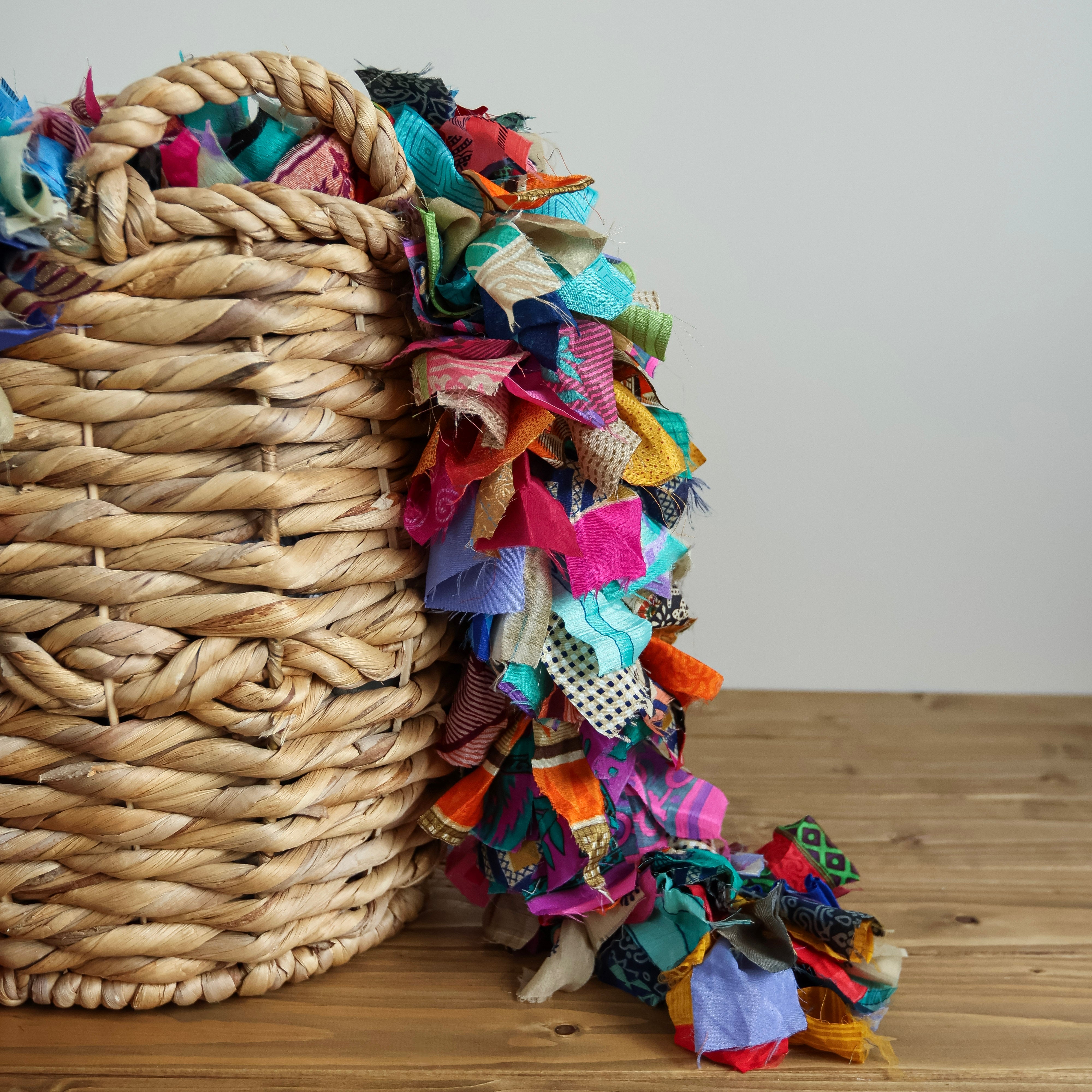 Recycled sari tinsel garland