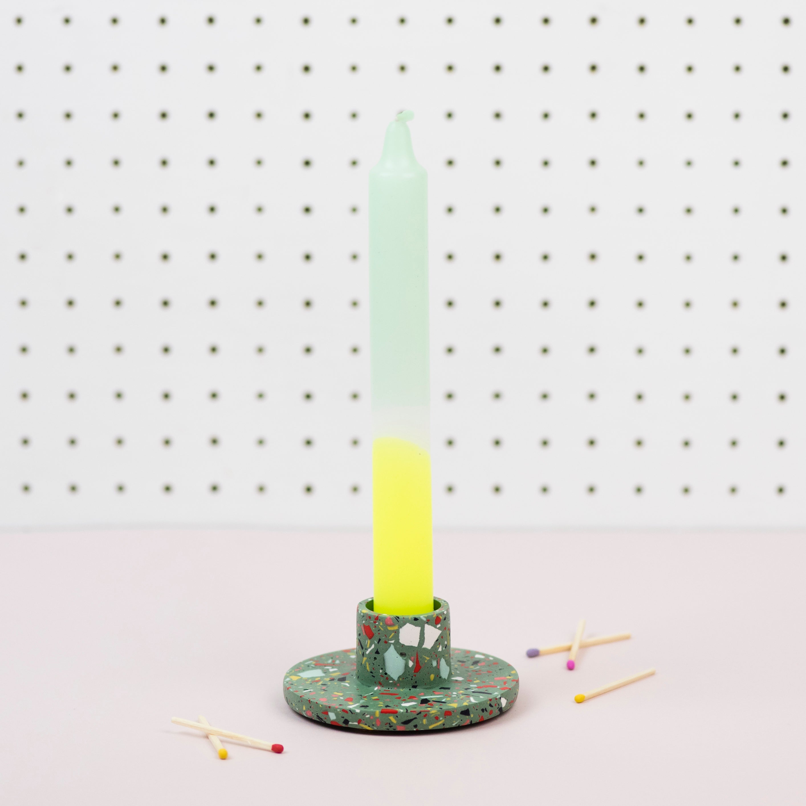 Green a-glow - Jesmonite candle holder