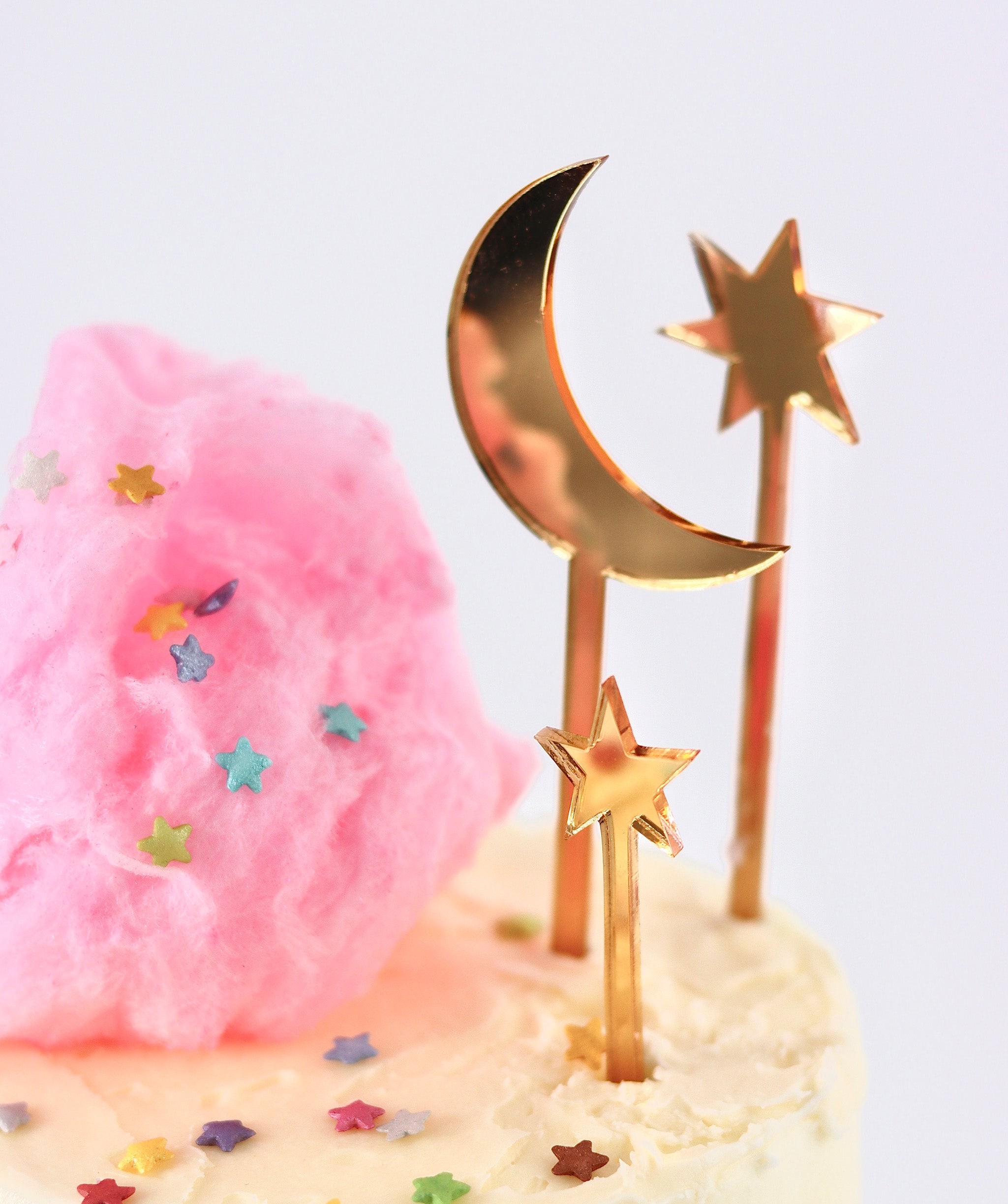 Moon and stars cake toppers - set of 3