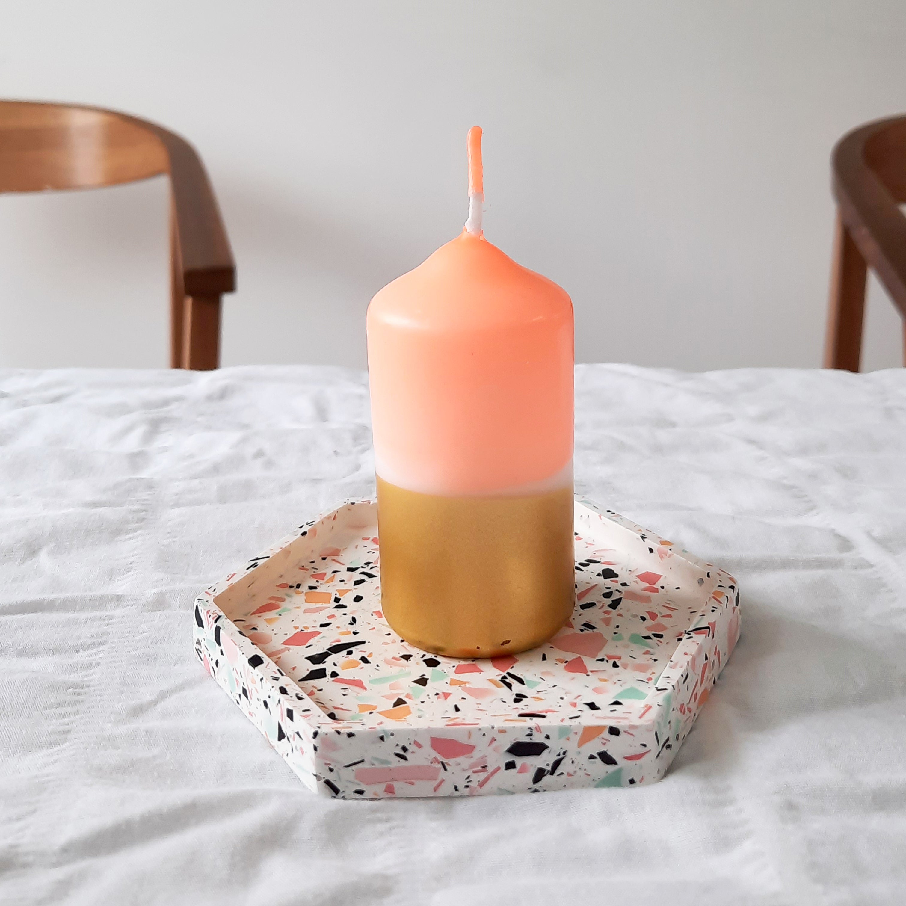 Fruit salad candle plate / coaster