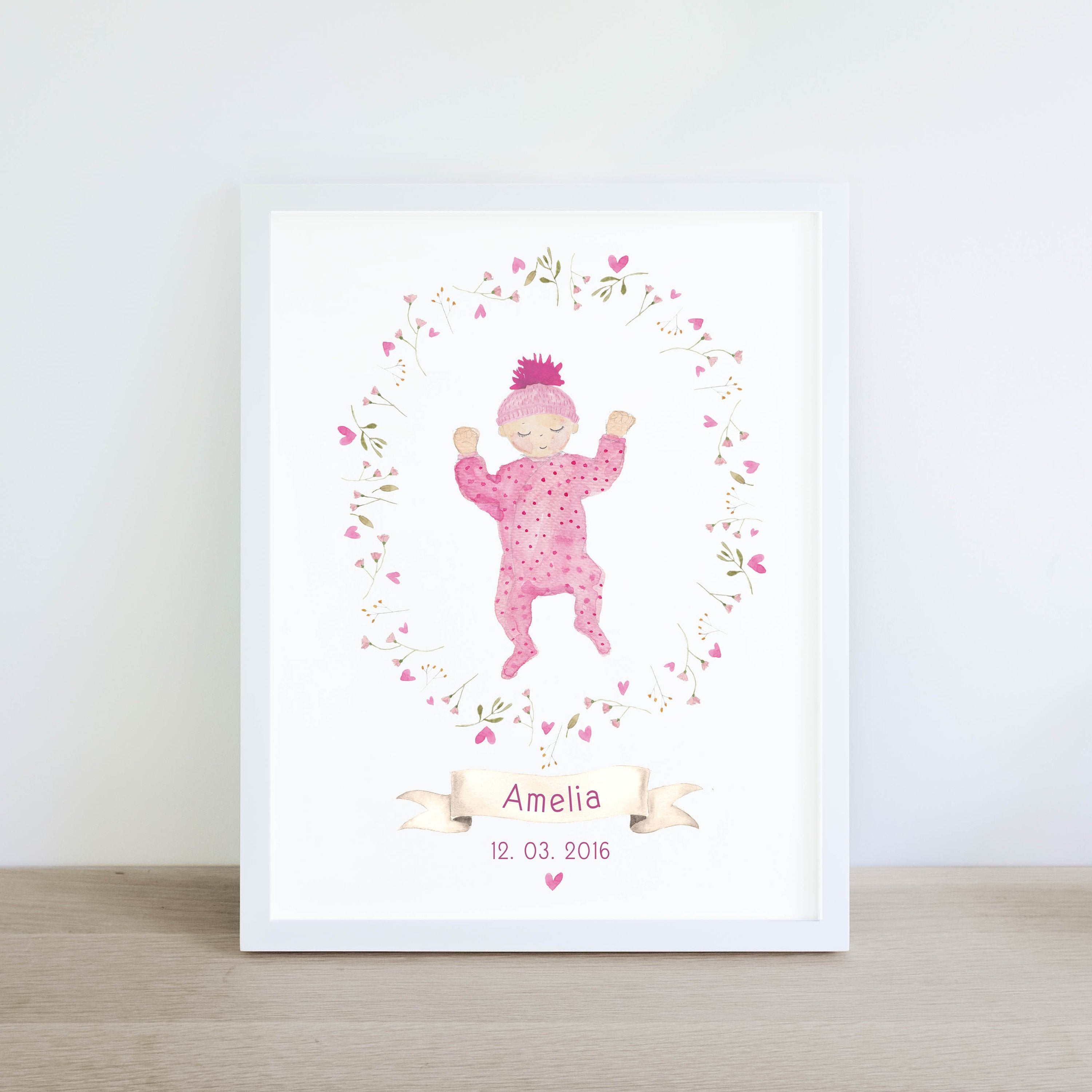 Bloom in love - new baby girl print